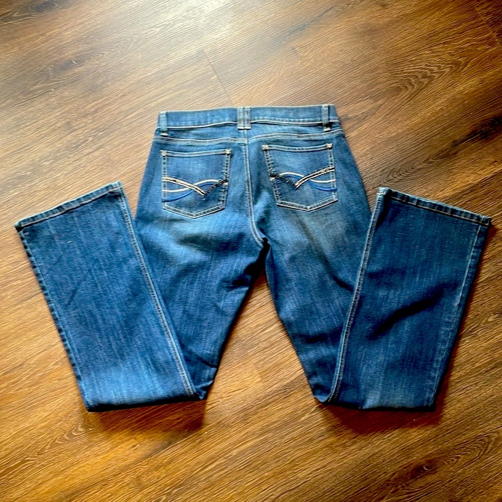 White House Black Market jeans 8 Reg, women’s wide leg dark blue jeans